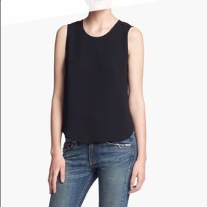 Rag & Bone Black Fleet Blouse Tank Top (Medium)
